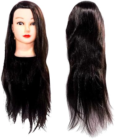 Ekan Synthetic Long Hair Hairdressers Training Head Dummy Free