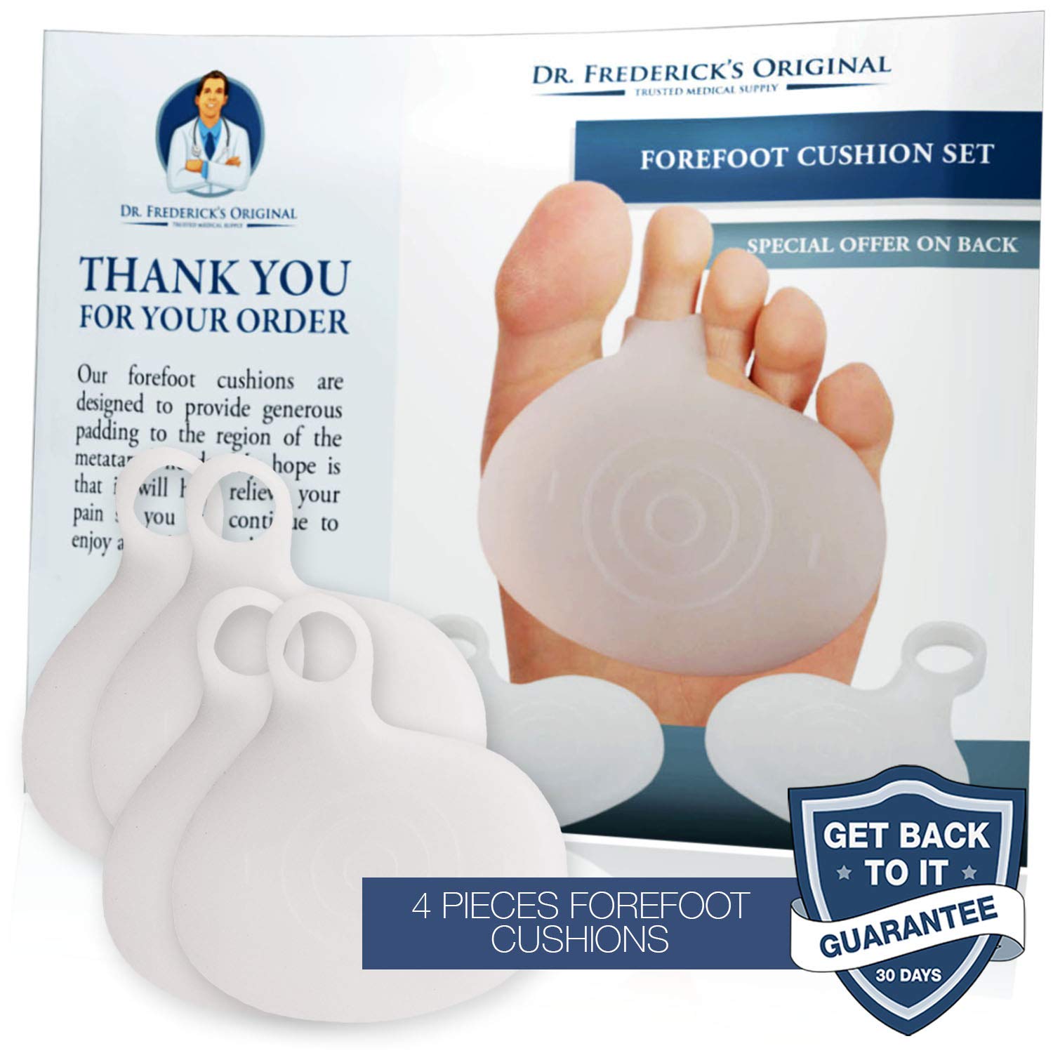 Dr. Frederick's Original Metatarsal Pads 4 Pieces Ball of Foot