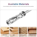 SpeTool 1/4in Shank Spiral Compression Flush Trim Router Bit 1/2in Dia Dual view 4