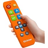 EZclicker Big Button Universal TV Remote, Easy to Use for All Ages (Orange) | Great for Seniors, Works with Major TV Brands (2xAAA Batteries Not Included)