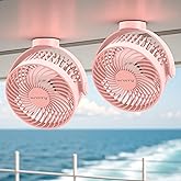 2-Pack Magnetic Cruise Ship Approved Fan, 12000mAh Battery Operated Fan with 5 Speeds, LED Lantern, Timer, Magnetically Sticks on Cabin Ceilings and Walls, Cruise Essentials 2026