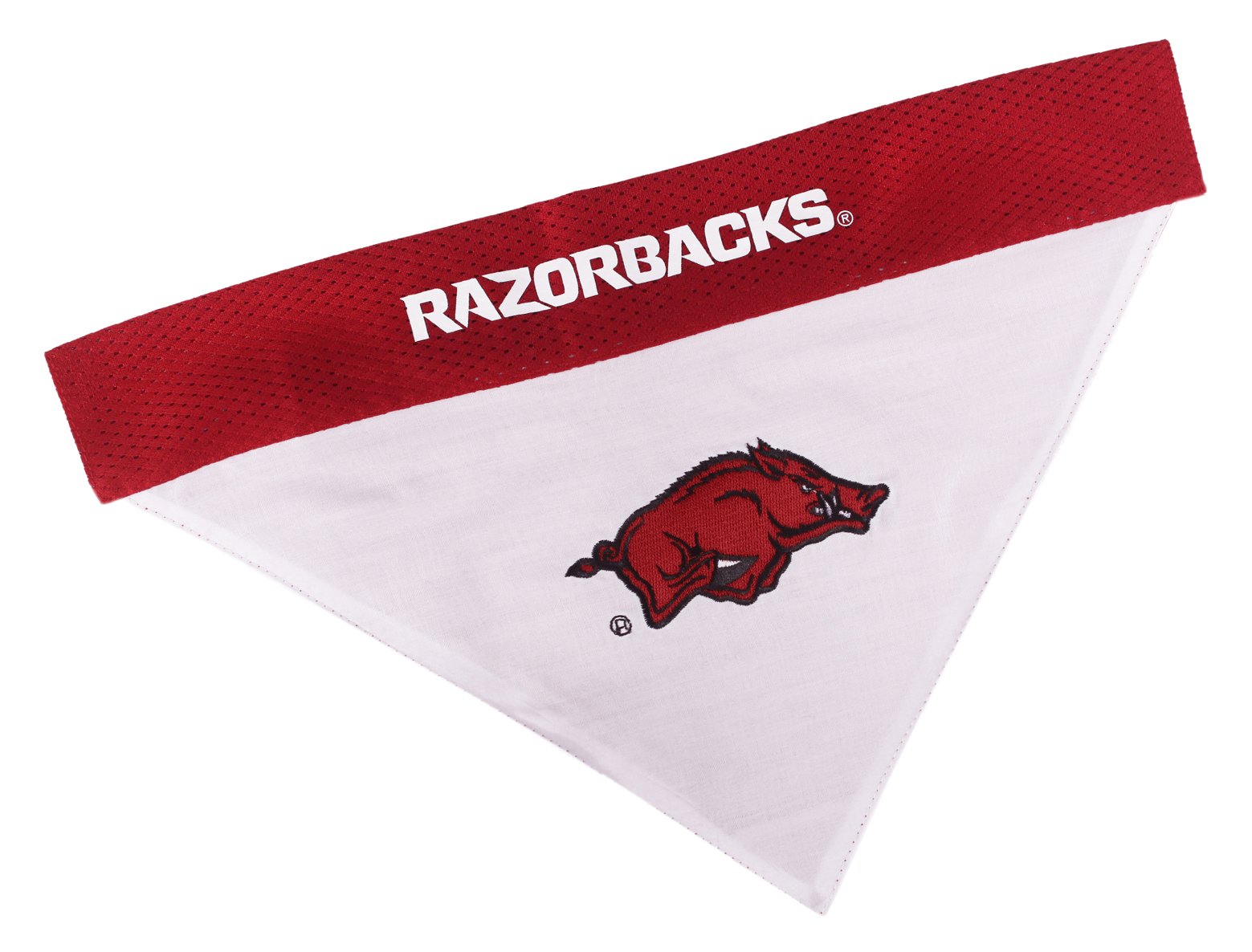 Pets First Collegiate Pet Accessories, Reversible Bandana, Arkansas Razorbacks, Small/Medium