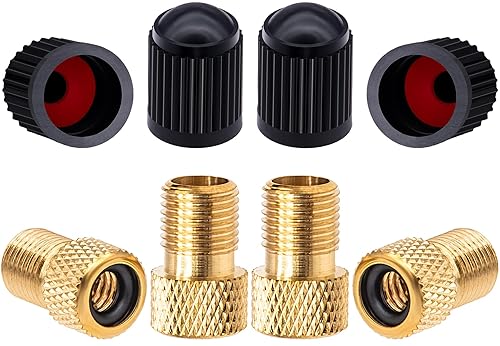 Road Bike Tyre Presta Bike Pump Adaptor MEAJOO 4PCS Brass Presta