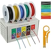 BOJACK 26 AWG Flexible Silicone Wire Electric Wire Hook up Wire Kit 300V Cables with Plus 20 φ3mm Heat Shrink Tubings and a M