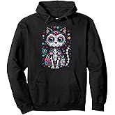 Dia De Los Muertos Cinco De Mayo Cat Sugar Skull Men Women Pullover Hoodie