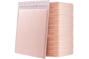 Bubble Mailers Waterproof 5 x 8 inches 50pcs Shipping Envelopes Multicolors Padded Envelopes Self Seal Adhesive (Nude)