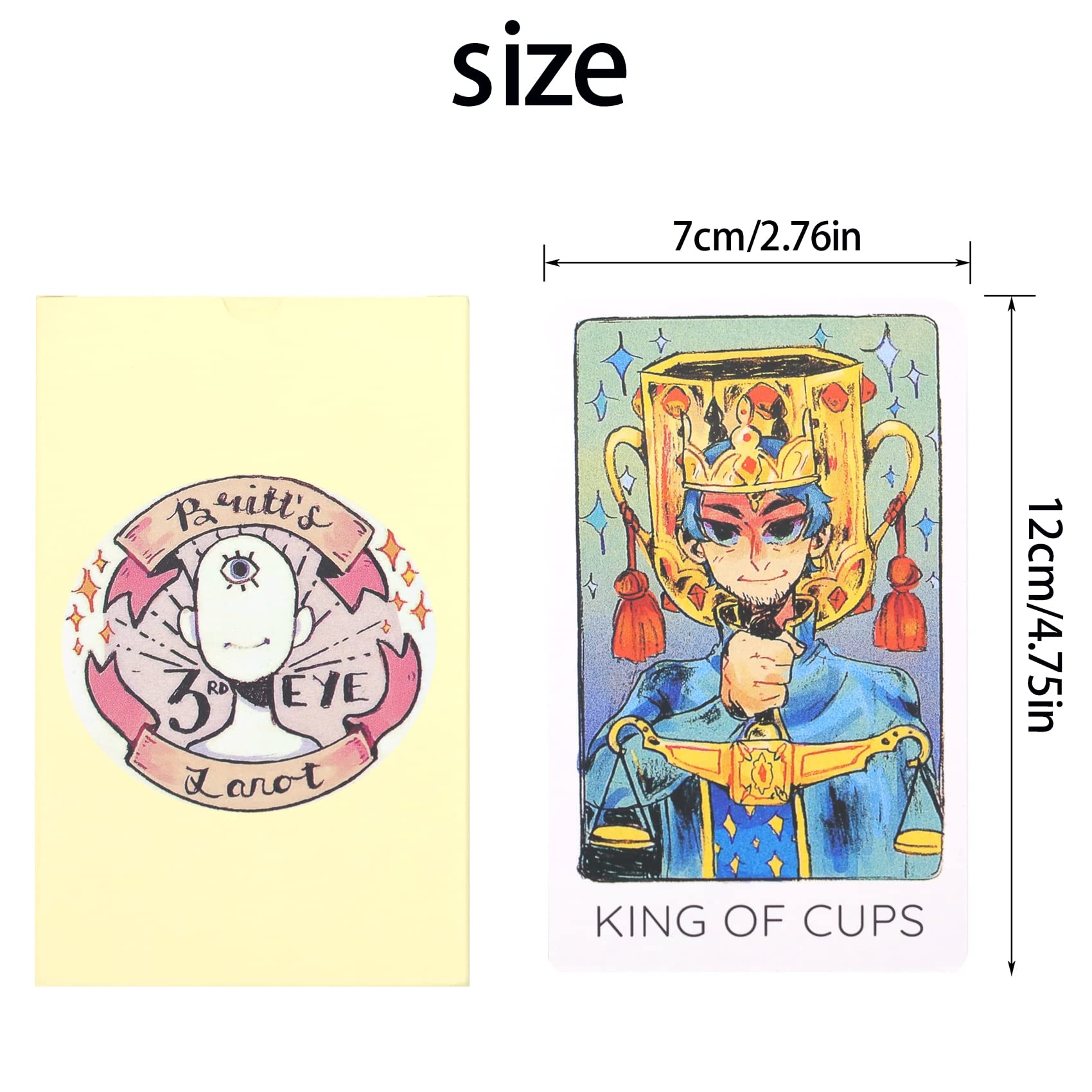 Britt's Third Eye Tarot - Tarot Cards for Beginners, Large Size, 78 Cards, Guidebook Included