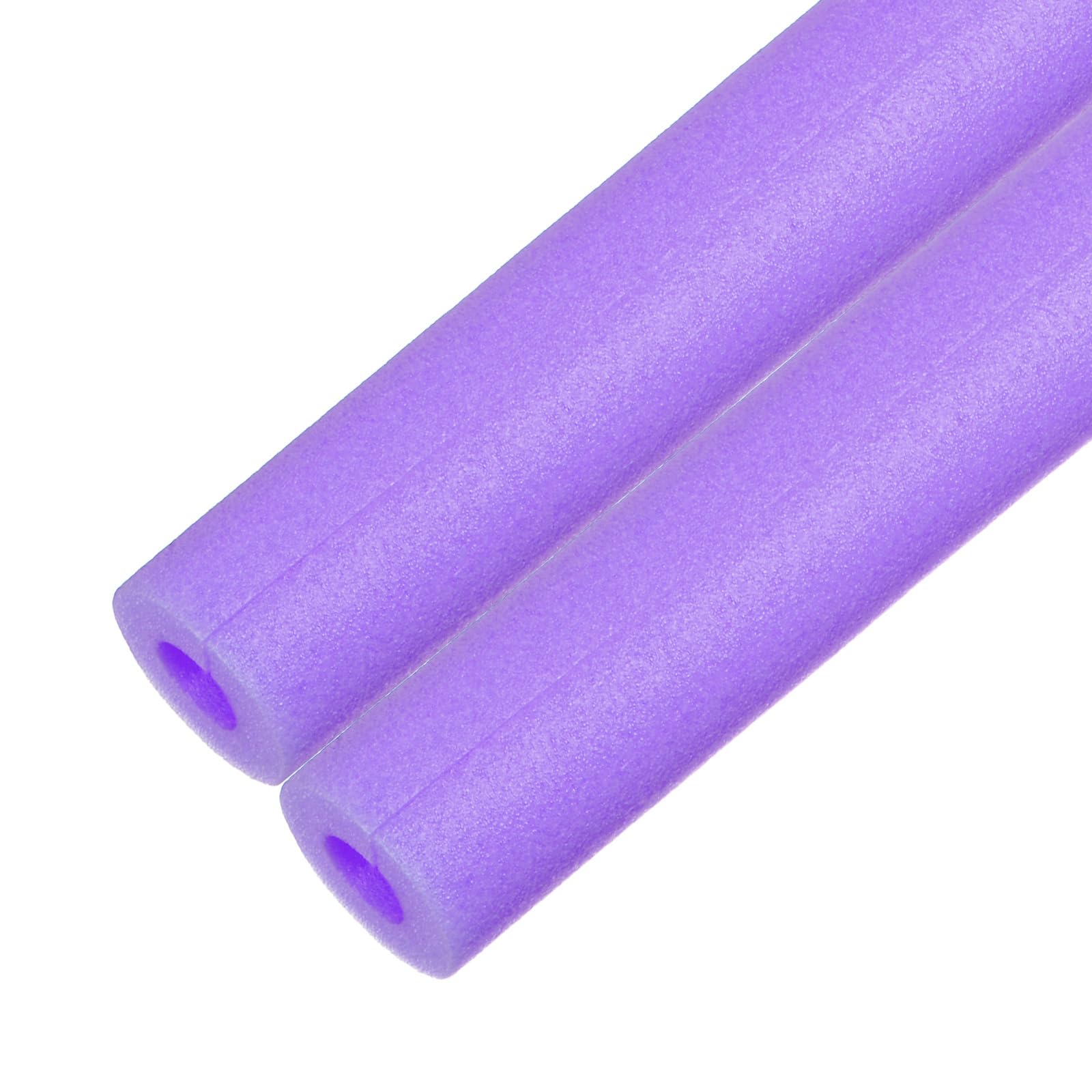 M METERXITY 2-Pack Pipe Insulation Tube, 17 x 2.4(L x OD) Foam Cover, Pre-Slit Clamp Protection for Padding/Bumper Corner Edge/Handle Water Pipes [Purple]