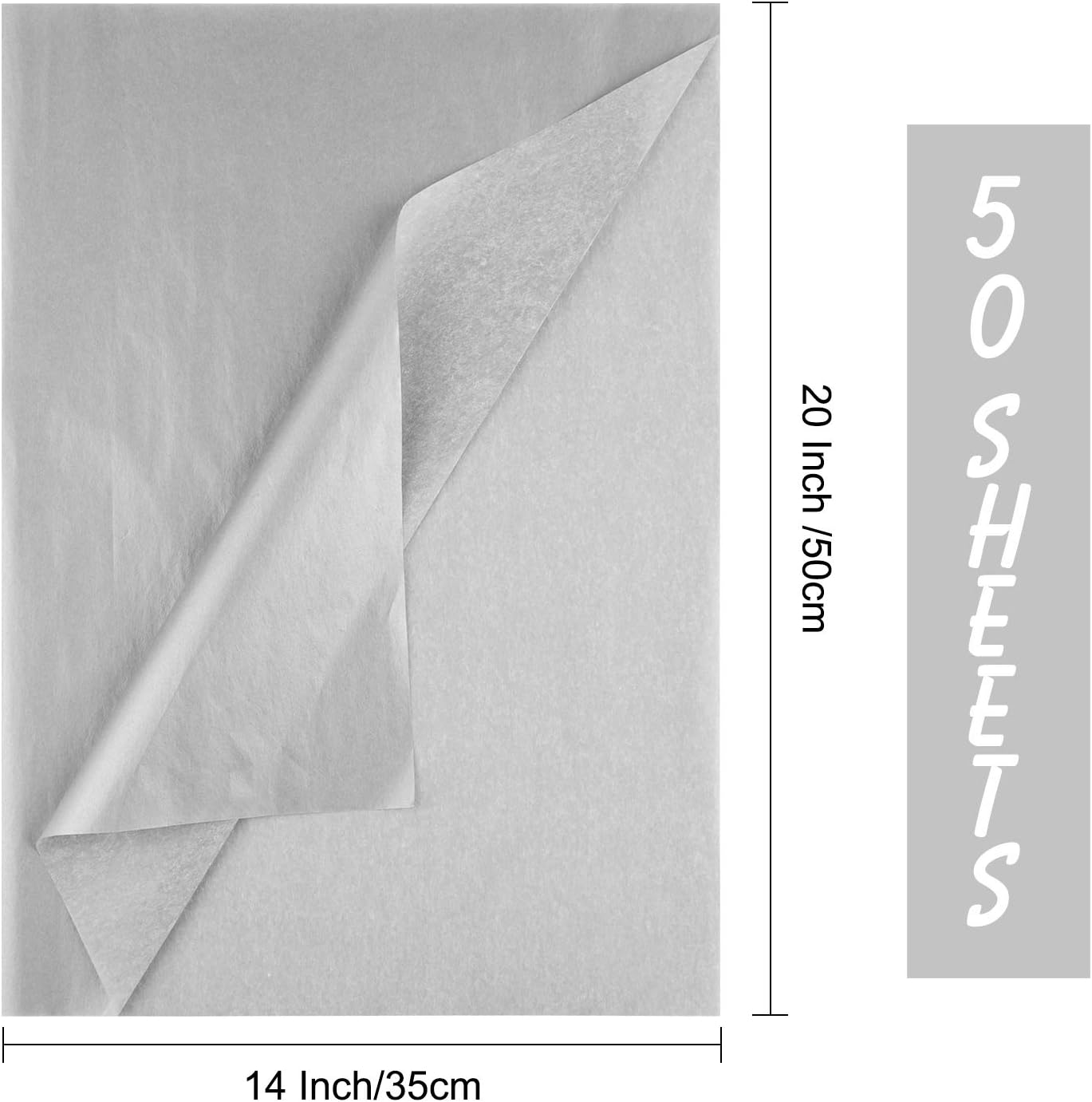 MIAHART 50 Sheets Silver Tissue Paper Bulk 20X14 Inch Metallic Gift Wrap Paper Gift Wrapping Accessory Wrap for Wedding Birthday Party Favor Decor DIY Fringes Shredded Fill Confetti (Silver) - Image 4