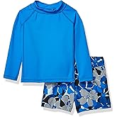 Amazon Essentials Baby Boys' Long-Sleeve Rashguard and Trunk Swimsuit Sets