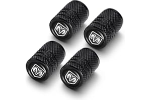 PARKTREE Metal Auto Tire Valve Stem Compatible with Dodge Dakota Charger 1500 2500 3500 Durango Trim Accessories 4pcs Black