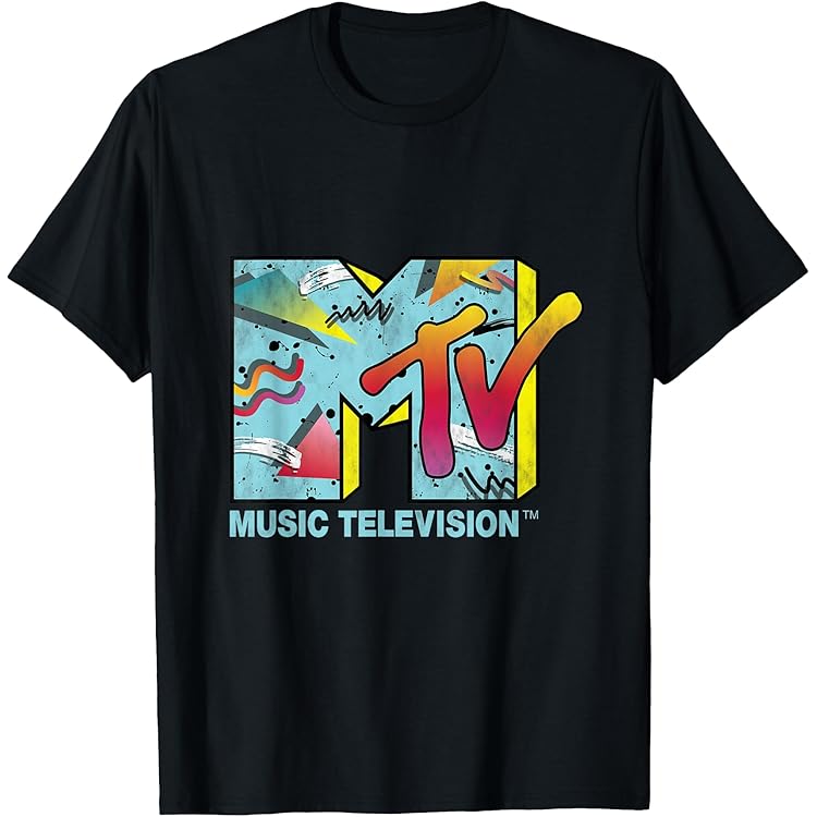 Amazon.com: Classic MTV Logo 80s Print Design T-Shirt