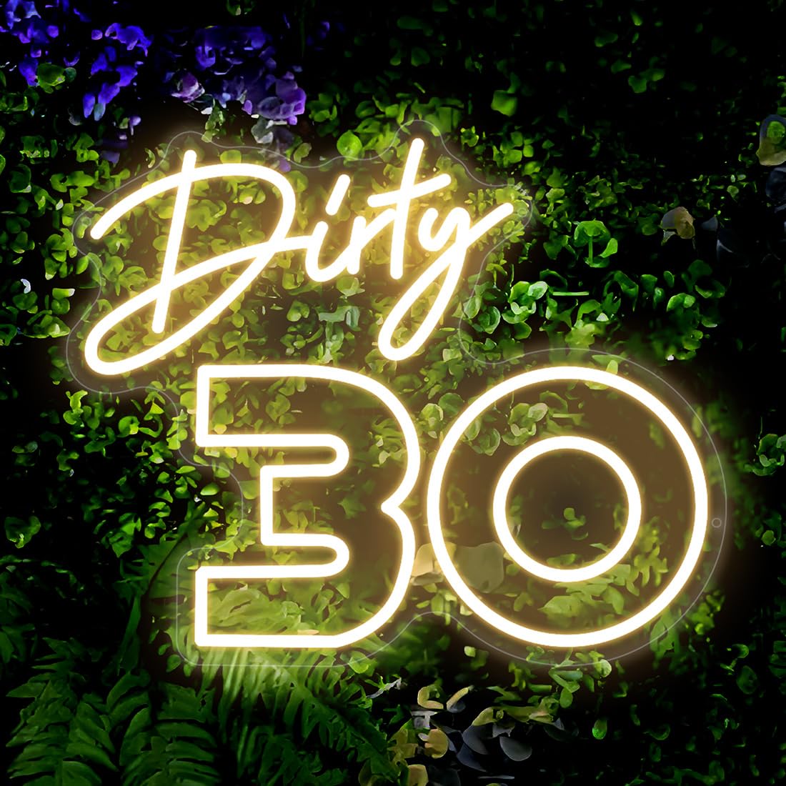 Photo 1 of Dirty 30 Birthday Decorations for Her, Dirty Thirty 30th Birthday Decorations for Him, Good Neon Sign Gift for Wall Backdrop Decor,15.7x 13 inch