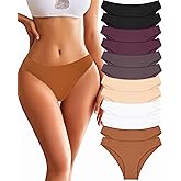 FINETOO 12 Pack Cotton Underwear for Women Cute Low Rise Bikini Panties High Cut Breathable Sexy Hipster Womens Cheeky S-XL