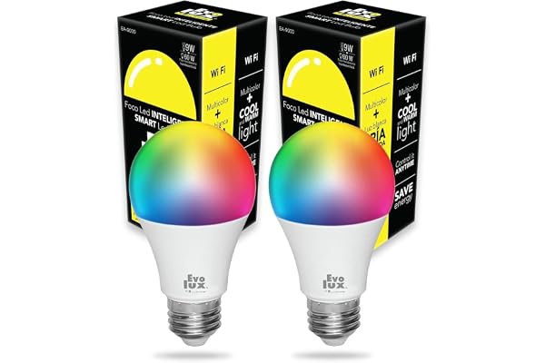 Evolux Smart Light Bulb (E26) - Smart Bulbs Alexa Compatible - Colour Changing, Dimmable - 806 Lumens - Energy Saver for 2.4