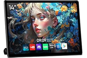 AINAVIGO 14inch Android Portable Car TV Headrest Monitor Tablet for Cars Back seat Support Phone Wireless mirroring Touchscreen with WiFi/Bluetooth/HDMI/USB/Video Player 2+32G 1pc