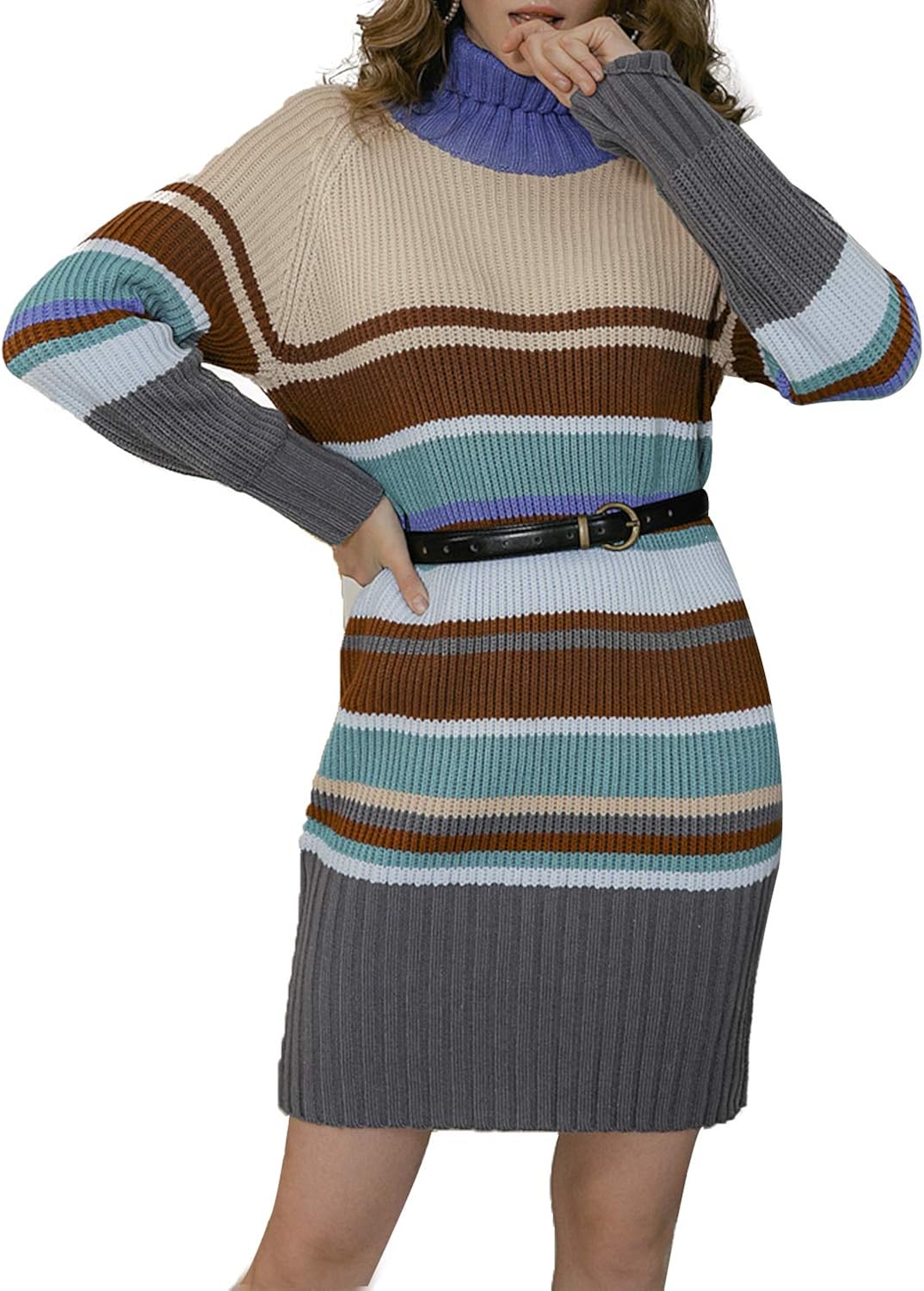 multi color sweater dress