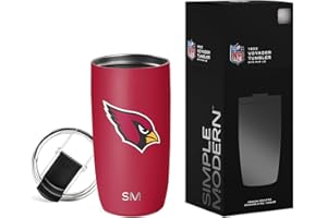 Simple Modern Officially Licensed NFL Arizona Cardinals 16oz Travel Coffee Tumbler with Flip Lid | Stainless Steel Cup | Foot
