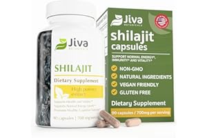 Jiva Botanicals Shilajit Capsules 700 mg – Shilajit Extract with Fulvic Acid – Shilajit Supplement for Men & Women – 90 Vegan Capsules for Daily Wellness