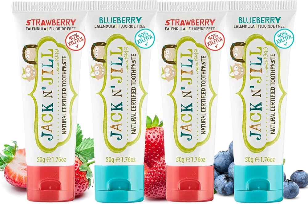 Jack N' Jill Natural Certified Kids Toothpaste 40% Xylitol 4x 50g