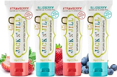 Jack N' Jill Natural Certified Kids Toothpaste 40% Xylitol 4x 50g