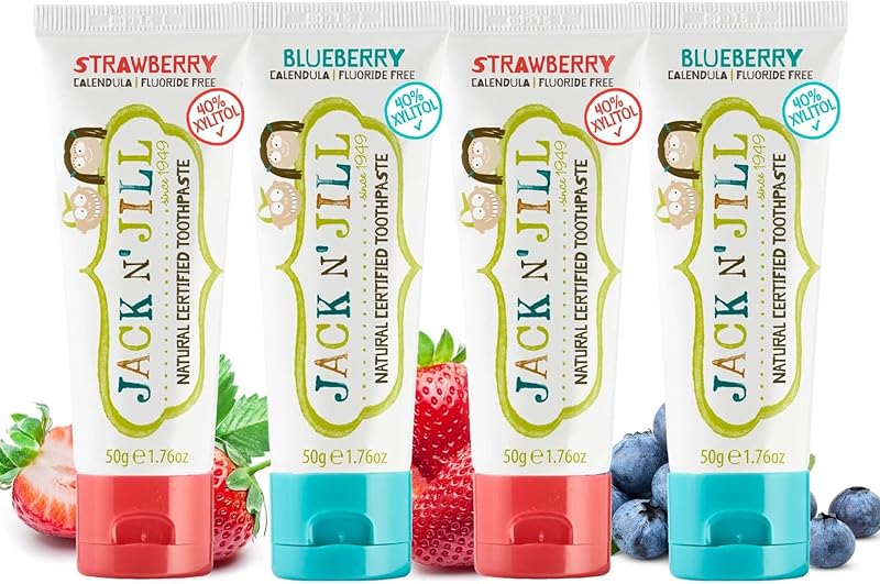 Jack N' Jill Natural Certified Kids Toothpaste 40% Xylitol 4x 50g