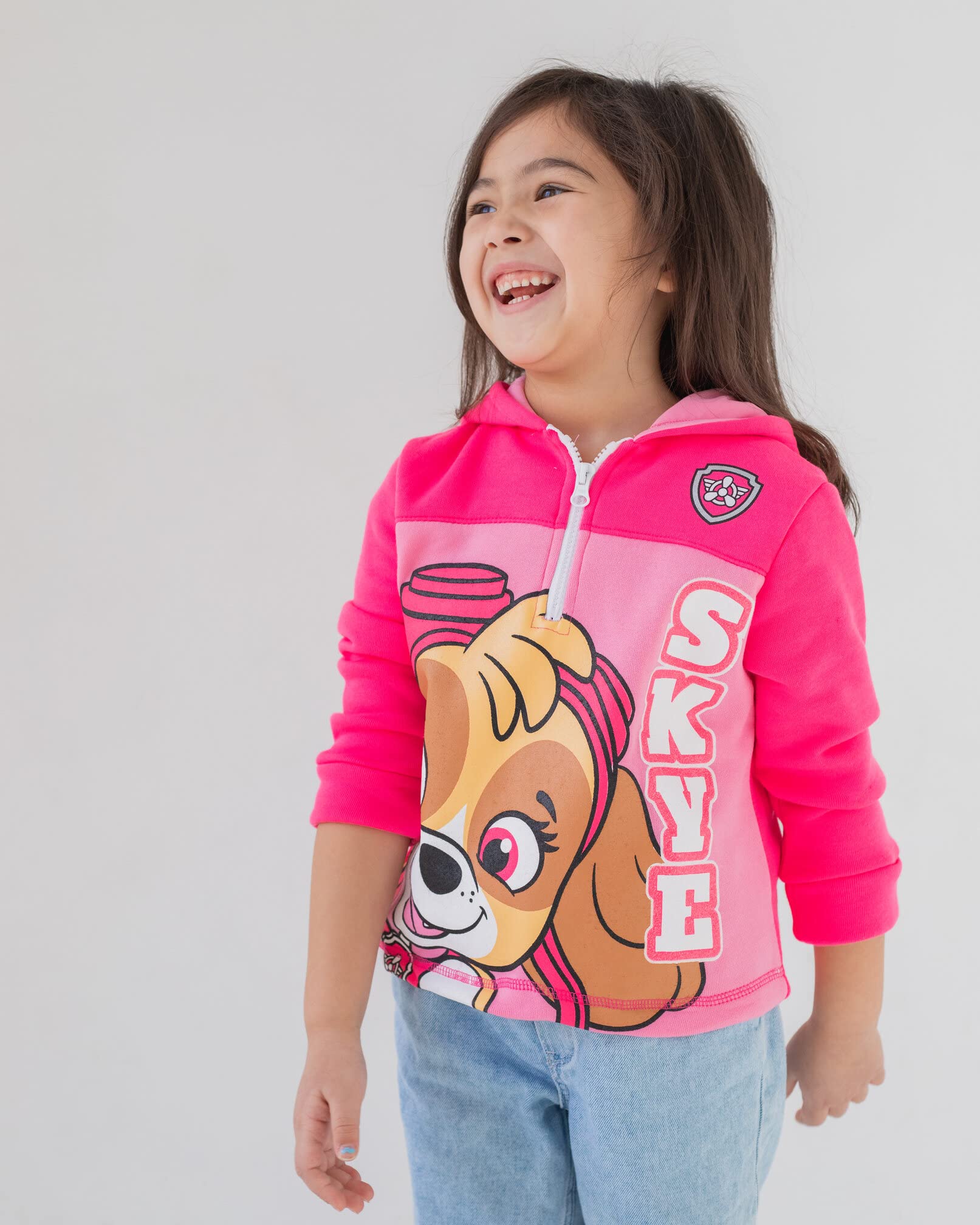 Nickelodeon Skye Girls Fleece Half Zip Hoodie Toddler to Big Kid