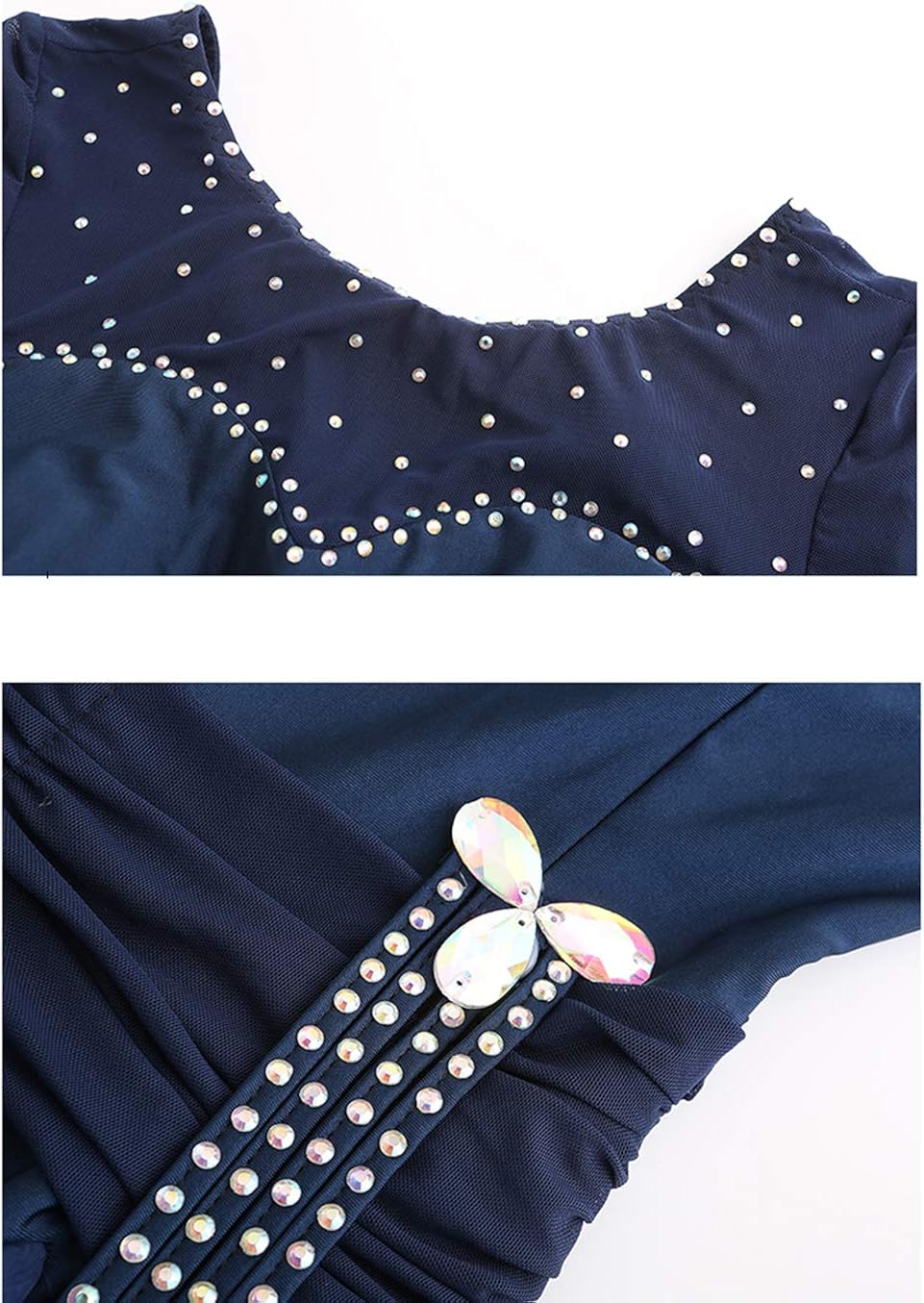 NAKOKOU Ballroom Dance Women Dress Competition Big Swing Collar Ballroom Dance Dress Formal: Clothing