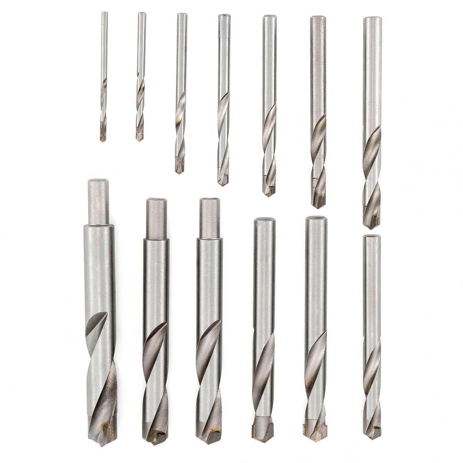 Pxyelec 13-Piece Tungsten Steel Cemented Carbide Twist Drill Bit Set (3-15mm), YG Alloy Blade for Metal, Wood, Steel, Brick, Concrete,Glass – Professional Multi-Purpose Shockproof Hardened Drill Bits