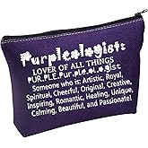 TSOTMO Purple Zipper Pouch Purple Background Makeup Bag Lover of All Things Purple Gift Purple Designed Cosmetic Bag For Purple Lovers (Purple Bag)