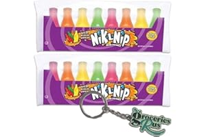 Nik-L-Nip Mini Drinks Candy Original Wax Bottles I 8's Pack of 2 I US Import I Includes The American Store Keyring