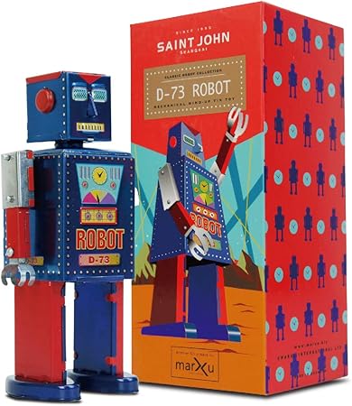 Amazon Sinihan 巻き上げロボット玩具 ヴィンテージレトロおもちゃ ウォーキングブリキ製ロボティクス ギフト 80年代メタルコレクターロボット 子供向けパーティー記念品 P Sj00 ロボット 子ども向けフィギュア おもちゃ