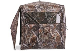 Guide Gear Silent Adrenaline Pop-Up Hunting Ground Blind for Deer, Duck, and Turkey Hunting, 2-Person Tent