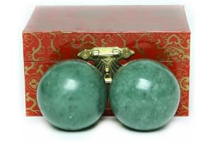 BRASS STATU BRABUD 1.57" Marble Green Baoding Balls Chinese Health Exercise Massage Balls Stress Relieve Hand Exercise BS023