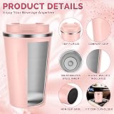 MOMSIV 380ml Vacuum Insulated Stainless Steel Coffee Cup Peachy-Pink view 5