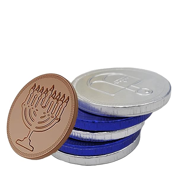 THE DREIDEL COMPANY CHOCOLATE COINS, NUT-FREE, MADE WITH PREMIUM BELGIAN MILK CHOCOLATE, KOSHER DAIRY CHANUKAH GELT, (HALF-POUND)