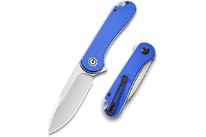 CIVIVI Knives Elementum Folding Pocket Knife 2.96" D2 Satin Blade,G-10 Handles C907F (Blue)