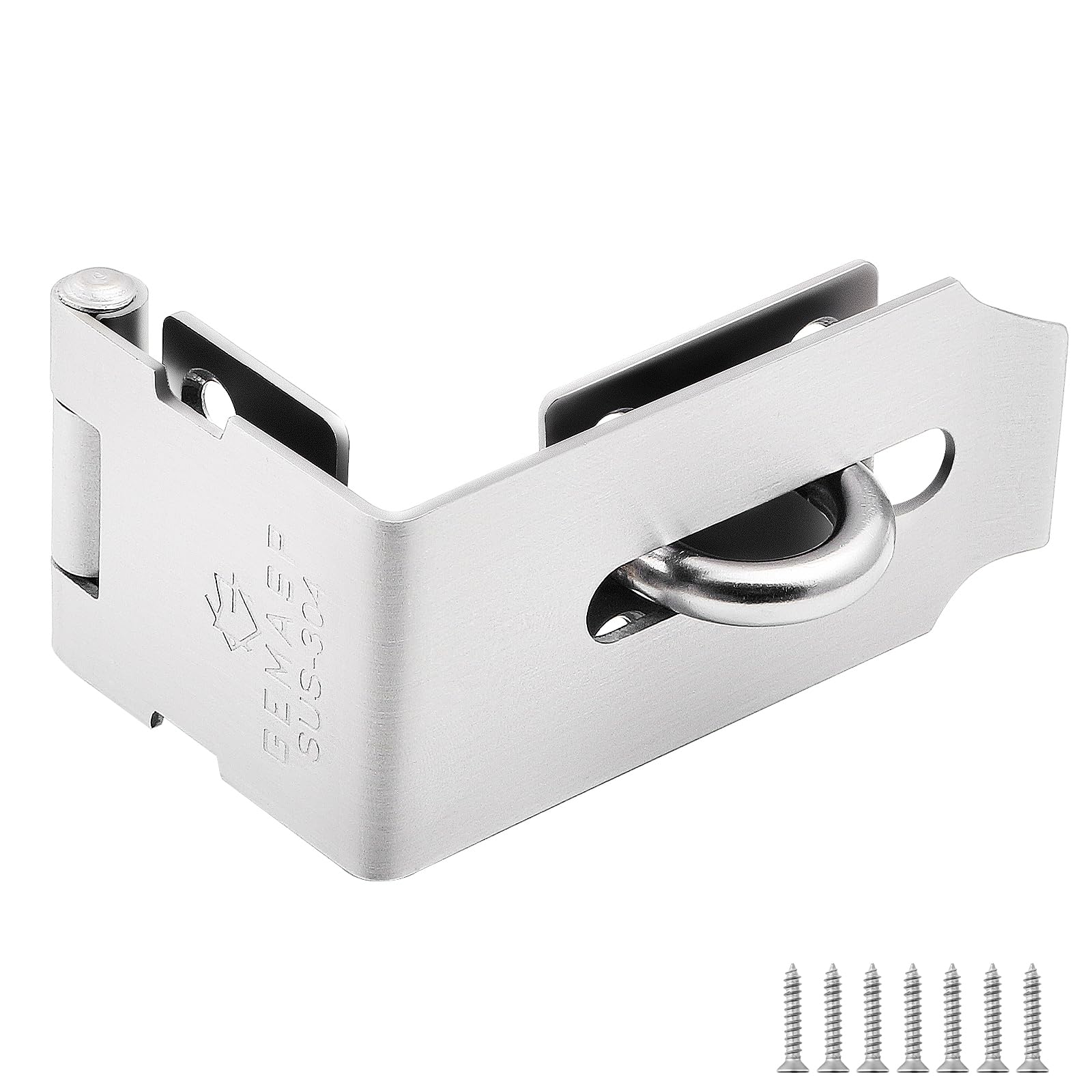 Photo 1 of GEMASP Hasp Latch, 90 Degree Solid 304 Stainless Steel File Cabinet Hasp Lock Desk Drawer Lock
