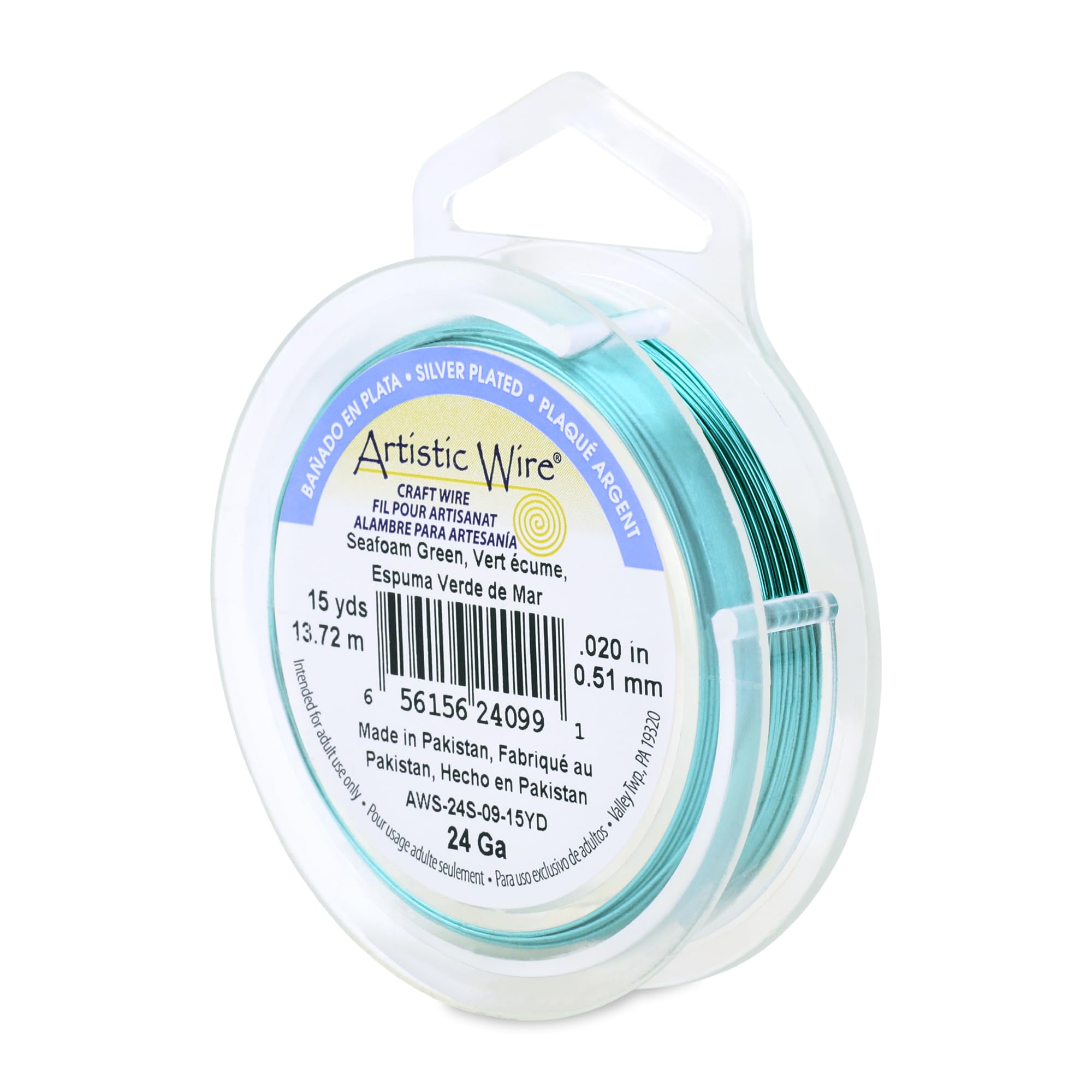 Artistic Wire Beadalon 24-Gauge Silver Plated Sea foam Green Wire, 15-Yards — image 1