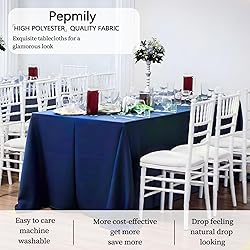 8 Pack Navy Blue Table Cloth 60x102 Inch Rectangle