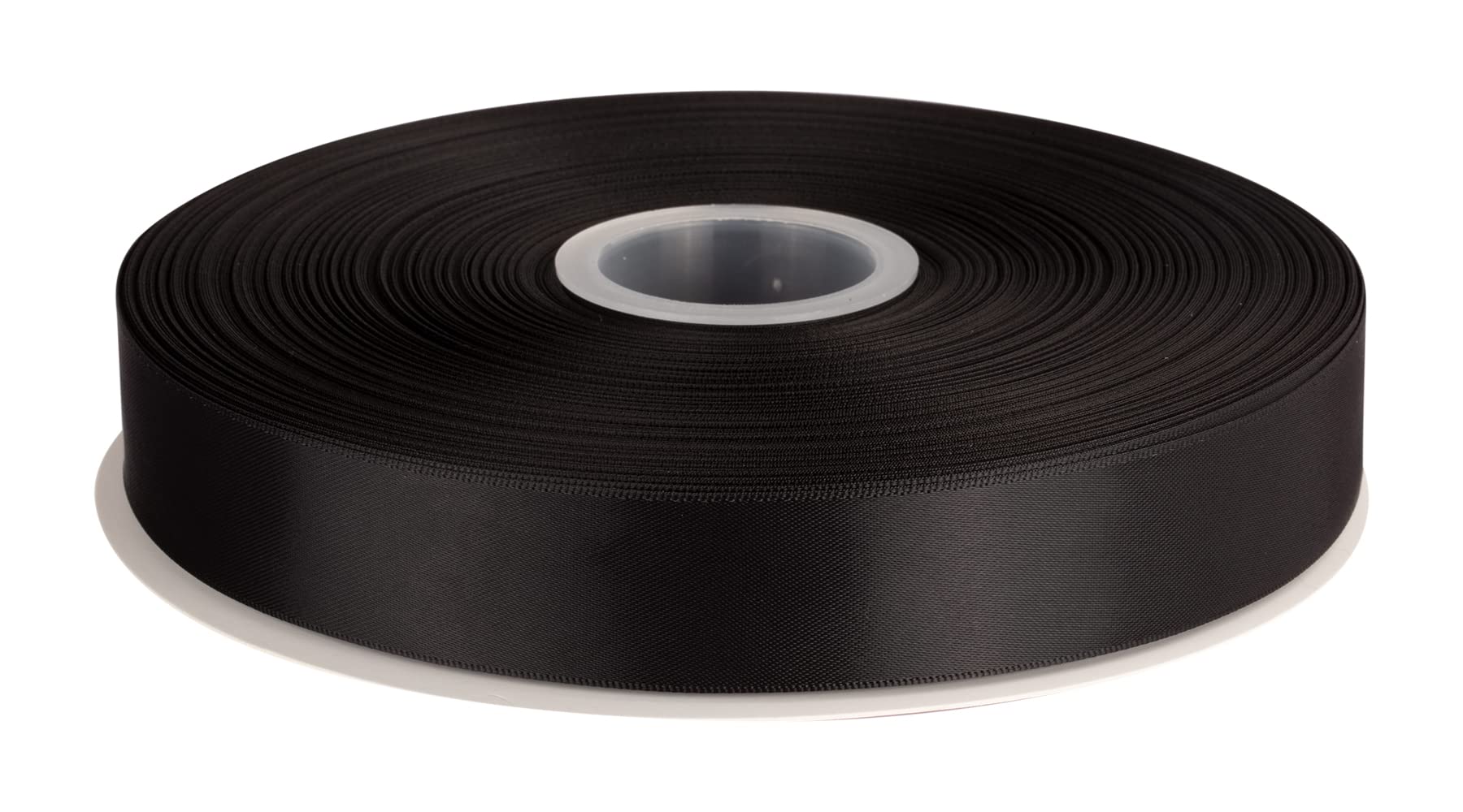 Double Faced Satin Ribbon, 25mm X 91M, Solid Polyester Ribbon for Gift Wrapping, Crafts, Wedding Party Ceremony Decoration, Floral Arrangement, Sewing (Black)