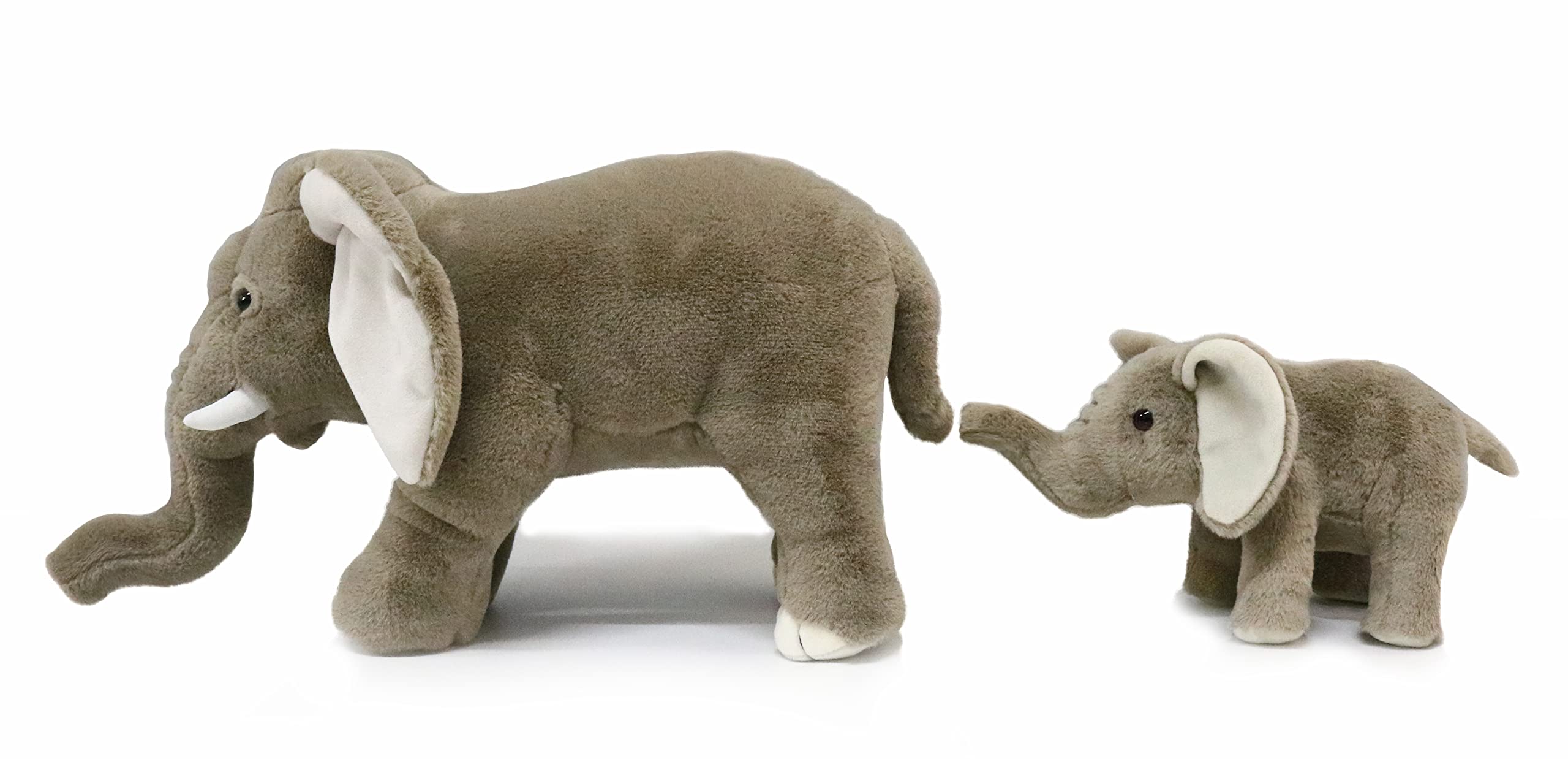 ICE KING BEAR Mom and Baby Stuffed Animals Soft Toy Set Zoo Wild Animals Plush (Elephant)