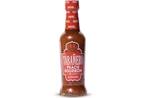 TABANERO Tabañero Peach Bourbon Hot Sauce, 5 oz Small Glass Bottle, Gourmet Sweet Sauce Gift, All Natural, Low Sodium, Made in the USA