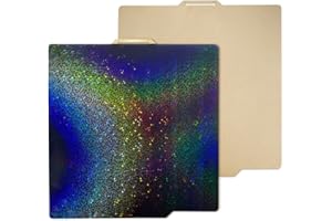 NAHNTAIPY PEY PEI Build Plate Fit for Bambu Lab A1 X1 X1C P1P P1S 3D Printers, Smooth Colorful Starry PEY+ Textured PEI Build Plate PEI Sheet, 257x257mm