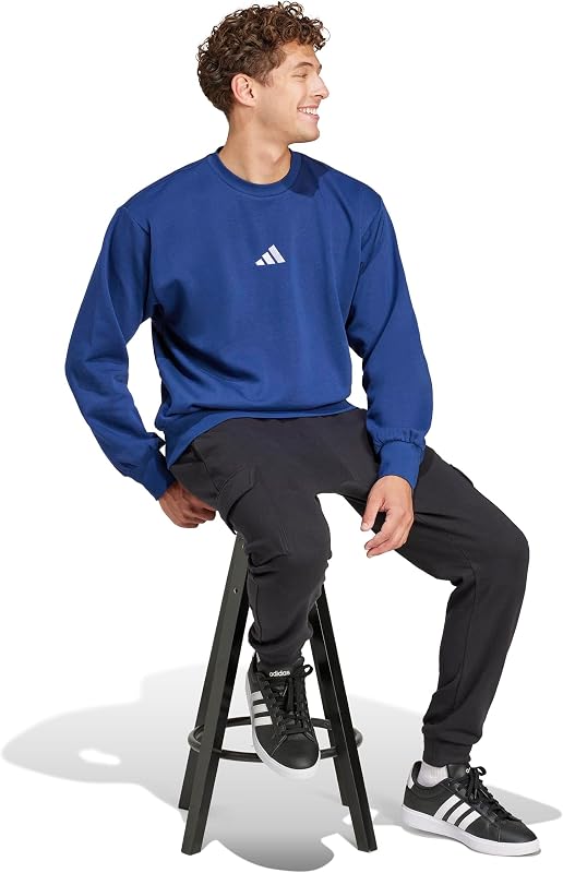 Sweatshirt Feelcozy Fleece Essentials Masculino, Azul Escuro/Branco, XXL — foto 6 de 6