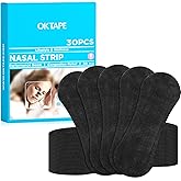 OK TAPE Nose Strips for Breathing and Snoring, 30Pcs Black, Nasal Strips for Snoring and Running, Performance Boost Snoring Solution, Help Relief Nasal Congestion and Reduce Snoring