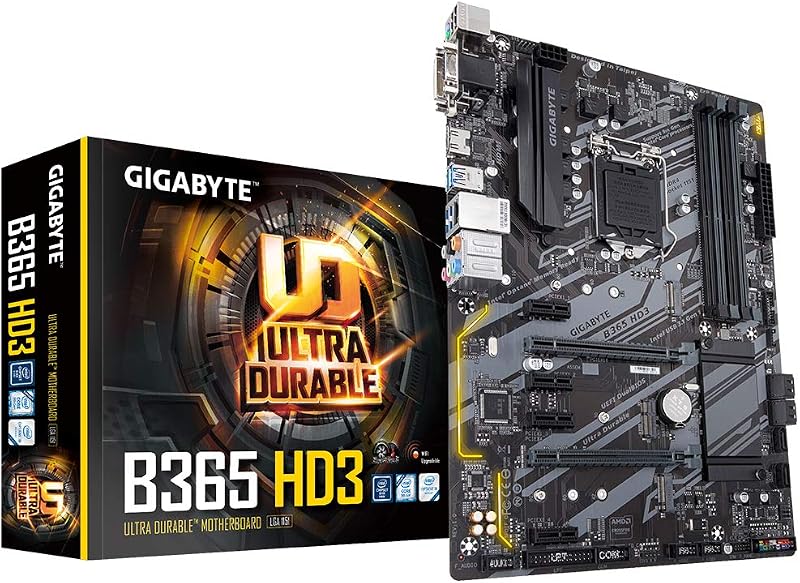 Gigabyte B365 HD3 ATX Motherboard Intel LGA 1151 Dual M.2 Gaming LAN RGB