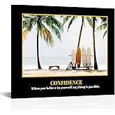 KREATIVE ARTS Confidence Canvas Quote Wall Art Bold & Inspiring Office & Home Decor - Elevate Self-Belief with Positive Affir