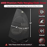 Zettum Outdoor Egg Chair Cover 600D PU Coated Waterproof 173x115cm view 2