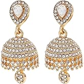 Indian Jewelry Chandelier Earrings for Women, Traditional Gold-Tone Statement Indian Earrings, Bollywood Style